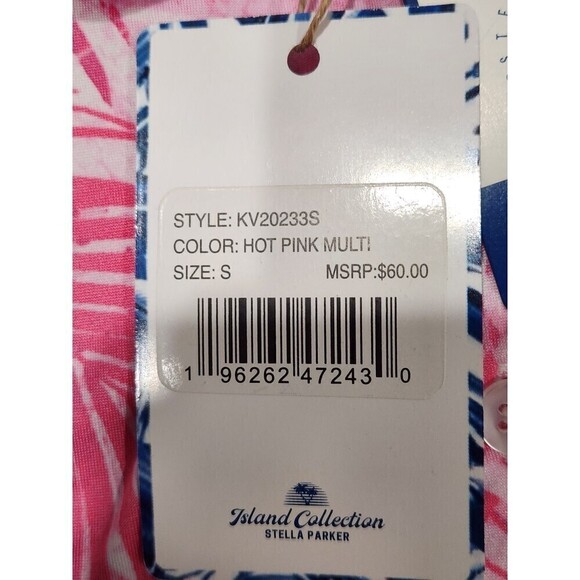 NEW! Stella Parker Hot Pink Island Collection UPF 50 Button Front Popover Dress - Picture 6 of 7